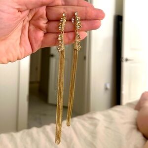 Alexis Bittar gold earrings with tassels